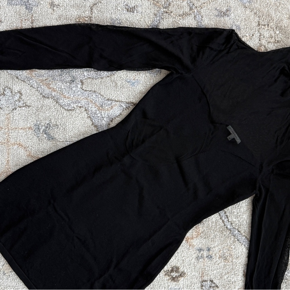 Nensi Dojaka Jersey And Tulle High Neck Mini Dress Size Medium - Picture 5 of 6